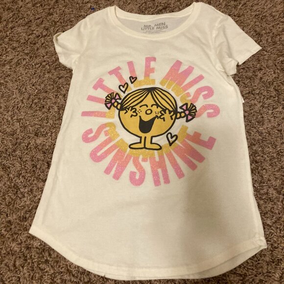 Little Miss Sunshine Graphic T Shirt Large 10-12 White Short Sleeve Cotton Blend - Picture 1 of 3